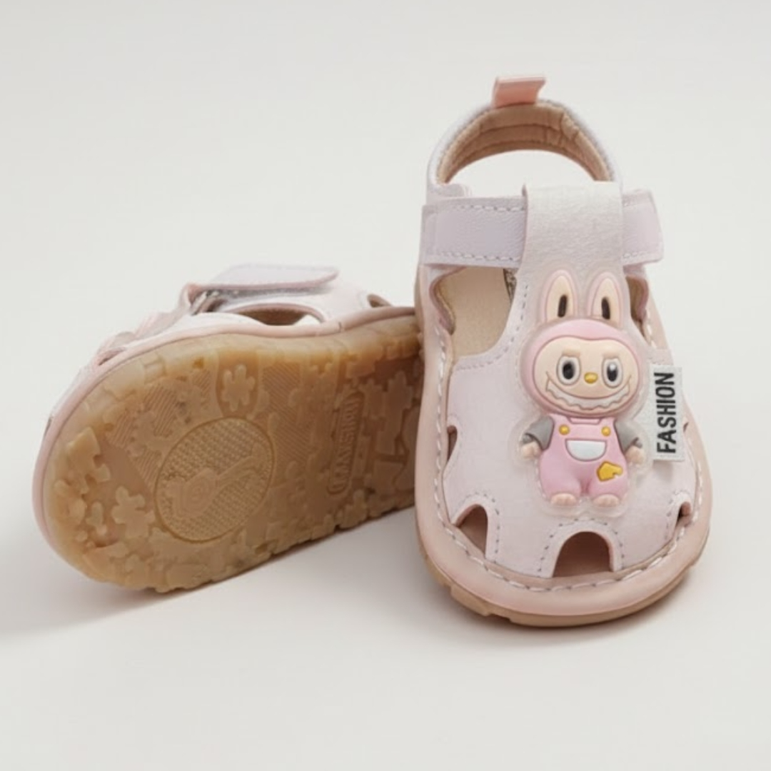 Kids Cartoon Sandals – Soft Pink with Light